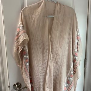 Brand new with tags open kimono tan / beige floral